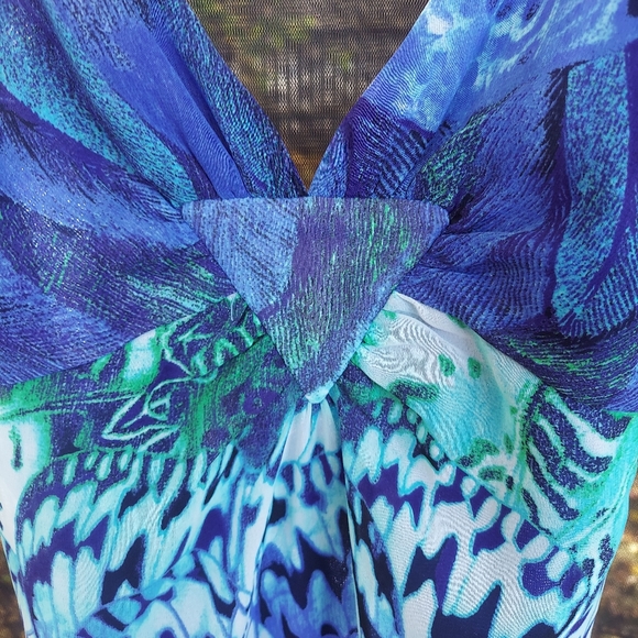 Akira Black Label Multi-colored Animal, Floral Print Long Maxi Dress - Picture 5 of 10